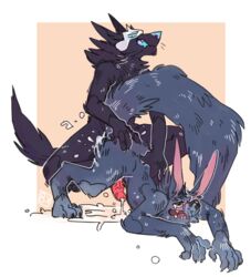 2boys all_fours alpha_channel anal anal_sex animal_genitalia animal_penis anthro big_tail blue_body blush bodily_fluids canid canine canine_penis canis closed_eyes crouching cum cum_in_ass cum_inside cum_on_ground cum_on_penis cum_while_penetrated doggy_style duo furry gay genital_fluids genitals half-closed_eyes hand_on_back highres humanoid kindred league_of_legends male male/male male_only mammal mask narrowed_eyes open_mouth penis pivoted_ears purple_body riot_games saliva sex simple_background smile sweat tears_of_orgasmic_joy tears_of_pleasure unknown_artist warwick wolf wolf_(league_of_legends) yaoi