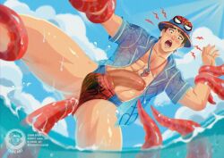 abs anal anal_penetration anal_sex ass asshole asshole_opened_wide balls ballsack boner brown_eyes brown_hair bucket_hat cock dick erection gay gay_male gay_sex hawaiian_shirt in_water male male_only marvel marvel_rivals monster monster_on_male monster_rape ocean pecs pectorals penis peter_parker see-through_clothing see-through_shirt solo solo_male spider-man spider-man_(marvel_rivals) spider-man_(series) tentacle tentacle_rape tentacle_sex tevis_art thong tied_arms tied_up whistle whistle_around_neck yaoi