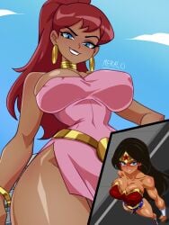 2girls dc_comics giganta large_breasts wonder_woman wonder_woman_(series)