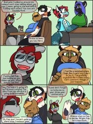 3:4 abdominal_bulge anal anal_penetration anthro ashe_(triblu) balls belly belly_expansion belly_inflation big_belly big_breasts big_butt black_hair blonde_hair bodily_fluids breasts butt calico_cat casual_sex clothed clothed_sex clothing comic cover covering covering_mouth cum cum_drool cum_from_mouth cum_in_ass cum_in_mouth cum_inflation cum_inside cum_through cum_vomit dialogue digital_media_(artwork) domestic_cat drinking drinking_cum duo english_text expansion felid feline felis female fur genital_fluids genitals green_eyes hair hi_res holding_cum_in_mouth huge_belly huge_breasts inflation lagomorph leaking_cum lemmy_(sapphinarose) lewd_can male male/female mammal marathon_sex mottled nude paprika_(sapphinarose) penetration piebald pika profanity public public_sex sex simple_background size_difference swollen_belly text thick_thighs