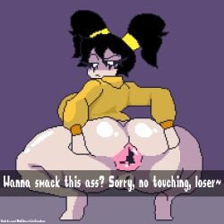 alternate_version_at_source alternate_version_available cassidy_(fnaf) chaoticdream english_text female five_nights_at_freddy's ghost ghost_girl large_ass large_breasts pigtails pixel pixel_(artwork) pixel_art simple_background snapchat spread_anus spread_ass spread_legs spreading spreading_anus spreading_ass spreading_own_anus spreading_own_ass squatting tagme text thick_ass thick_thighs