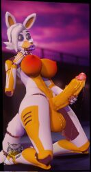 2024 3d_(artwork) abs animatronic anthro areola balls big_areola big_balls big_breasts big_penis black_eyelids black_sclera blurred_background bodily_fluids breasts bridge canid canine cloud cloudy_sky cum cum_on_balls cum_on_penis cum_string digital_media_(artwork) dutch_angle erection evening five_nights_at_freddy's five_nights_at_freddy's_world fox full-length_portrait fur genital_fluids genitals glans glowing glowing_eyes gynomorph hair hi_res holding_penis huge_areola huge_balls huge_penis humanoid_genitalia humanoid_penis intersex kneeling lips lolbit_(fnaf) looking_at_viewer machine mammal nipples orange_areola orange_balls orange_body orange_breasts orange_glans orange_nipples orange_penis outside penis portrait purple_lips purple_sky red_areola red_glans red_nipples robot robot_anthro saliva saliva_on_lips saliva_string scottgames short_hair sky smile smiling_at_viewer solo suggestive_look thick_thighs vein veiny_penis vladoknoaz113 watermark white_body white_eyes white_fur white_hair wide_hips