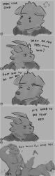 absurd_res animal_genitalia animal_penis anthro balls big_penis blush blush_lines butt canid canine canine_genitalia canine_penis comic dialogue dragon duo embarrassed english_text erection eyewear fox fur genitals glasses grey_background hand_on_butt hi_res horn humor knot line_art male male/male male_penetrated male_penetrating male_penetrating_male mammal muscular muscular_male mythological_creature mythological_scalie mythology nude penetration penis scalie sex signature simple_background smile tail talking_to_another text wearing_glasses worfix