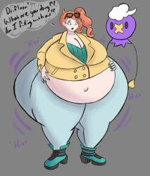 air_inflation alternate_breast_size ass ass_bigger_than_head ass_expansion ass_focus ass_growth balloon breasts breasts_bigger_than_head camera_view clothed drifloon female female_only huge_ass huge_breasts huge_thighs hyper_ass inflated_belly inflation large_ass large_breasts morbidly_obese morbidly_obese_female nintendo obese obese_female orange_hair pokemon sonia_(pokemon) thick_thighs unknownrez weight_gain weight_gain_female