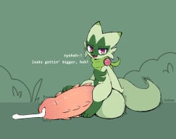 2022 animal_genitalia animal_penis anthro artist_name autofootjob bakap balls balls_expansion big_balls big_penis biped bodily_fluids colored digital_media_(artwork) dripping emanata english_text erection exclamation_point expansion facial_markings feet felid feline feline_genitalia feline_penis floragato foot_fetish foot_play generation_9_pokemon genital_expansion genital_fluids genitals green_body head_markings huge_balls huge_penis hyper hyper_balls hyper_genitalia hyper_penis kerchief leg_markings looking_at_viewer male male_anthro mammal markings mask_(marking) masturbation neckerchief neckwear nintendo open_mouth penile penile_masturbation penile_spines penis penis_expansion pokemon pokemon_(species) precum precum_drip question_mark sitting_on_own_balls small_but_hung socks_(marking) solo talking_to_viewer text