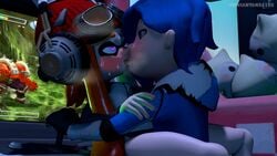 2girls 3d arcade_cabinet classic_tari_(smg4) female_only garry's_mod gmod inkling inkling_girl inkling_meggy kissing lesbian leviantan581re meggy_spletzer multiple_girls sfm smg4 source_filmmaker tagme tari_(smg4) yuri