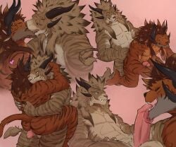 2026 4_ears anal anal_penetration anthro anthro_on_anthro anthro_penetrated anthro_penetrating anthro_penetrating_anthro arm_tuft balls charr chest_tuft claws duo erection fangs felid fellatio fur genitals guild_wars hi_res horn hug kissing licking male male/male male_penetrated male_penetrating male_penetrating_male mammal multi_ear multicolored_body muscular muscular_male oral oriont penetration penile penile_penetration penis penis_lick sex simple_background striped_body striped_fur stripes teeth tongue tuft two_tone_body
