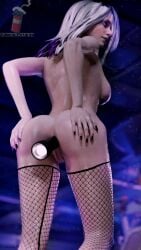 3d adm_petarda anal anal_insertion anal_penetration back_view blender dead_by_daylight fishnet_legwear flashlight hands_on_ass looking_back medium_breasts sable_ward solo_female spreading white_hair
