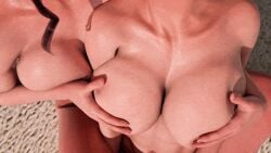 2girls animated black_hair dead_or_alive honoka_(doa) nyotengu pink_hair yuri