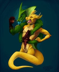 absurd_res anthro apode bodily_fluids cardiophilia draconcopode dragon duo gore gore_focus heart_(organ) heart_symbol hi_res legless lil_beetle male male/male muscular muscular_anthro muscular_male mythological_creature mythological_scalie mythology naga organs reptile scalie serpentine snake snuff