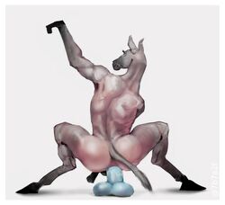 2021 7b7a2f anal anal_sex animal_genitalia animal_penis anthro ass back_muscles blue_dildo border digital_media_(artwork) digital_painting_(artwork) dildo dildo_in_ass dildo_penetration equid equine equine_penis furry genitals grey_background hi_res hooves horse looking_aside male mammal penetration penis raised_arm sex_toy sex_toy_in_ass sex_toy_penetration signature simple_background sitting solo spread_legs white_border