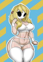 1girls ather-os ather_os big_ass big_breasts bimbo blonde_hair breasts female female_only hourglass_figure large_ass large_breasts lingerie mario_(series) mask original shy_gal solo standing thick_thighs thighs thin_waist white_underwear wide_hips