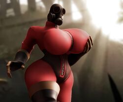 3d 3d_(artwork) breasts clothed clothing female fempyro genderbent mask masked outside pyro rubber rubber_boots rubber_clothing rubber_gloves rubber_suit rule_63 sfm solo solo_female source_filmmaker team_fortress_2 touching_breast touching_self vindicate