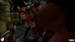 1girls 3d alexstrasza animated auril_(artist) big_breasts breasts female gif male multiple_males nipples orc orc_(warcraft) orc_male penis world_of_warcraft