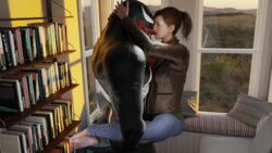 1girls 3d big_penis blender brown_hair carrying_partner clothed_female_nude_male clothing extreme_french_kiss female human human_on_humanoid humanoid insomniac_games interspecies kissing lifted light-skinned_female light_skin long_hair makeout male marvel marvel_comics mary_jane_watson mary_jane_watson_(insomniac) monster open_mouth spider-man_(ps4) spider-man_(series) straight symbiote tongue_kiss venom_(marvel)