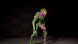 3d alien animated green_skin humanoid_penis metroid multicolored_body penis pink_skin polybits solo standing zebesian