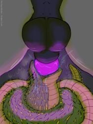 2026 animal_genitalia animal_penis anthro anthro_on_feral balls bush_viper canine_genitalia canine_penis digital_media_(artwork) english_text eye_roll fellatio female feral genitals green_body hi_res knot machine male male/female old_world_viper oral oral_penetration penetration penile penis protogen reptile rockpankake scalie sex size_difference snake text viper zoophilia