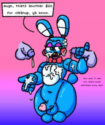 2020 3boys ? animal_humanoid blue_body blue_penis blush blush_stickers bodily_fluids bow_tie cum cum_on_arm cum_on_chest dialogue_box digital_media_(artwork) disembodied_penis english_text eyeshadow five_nights_at_freddy's five_nights_at_freddy's_2 gay genital_fluids genitals gradient_background green_eyes group group_sex handjob humanoid knee_pads lagomorph lagomorph_humanoid leporid leporid_humanoid machine makeup male male/male male_only mammal mammal_humanoid navel not_furry open_mouth penile penis pink_eyeshadow portrait purple_penis qoolguyart rabbit rabbit_humanoid robot robot_humanoid sex simple_background solo text three-quarter_portrait threesome toy_bonnie_(fnaf) video_games wide_hips yaoi