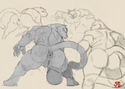 goat_(movie) jett_fillmore naked completely_nude sketch furry female muscular muscular_female anthro muscles sweat ass big_ass anus anus_outline pussy big_thighs pussy_juice pussy_juice_drip tail