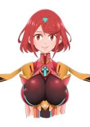 tibonobannsann xenoblade_(series) xenoblade_chronicles_2 pyra skin_tight bodysuit breasts red_hair