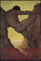 1915 1boy advertisement ass ass_crack back_view bara barefoot black_hair dated detailed_background english english_text feet full_body gay hercules_(character) history male male_only muscles muscular no_visible_genitalia nude nude_male original outdoors perham_nahl public_domain soles solo text unseen_male_face yaoi