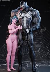 1boy 1girls 3d big_breasts big_penis black_penis blender breasts crossover female fortnite ghoul_trooper green_skin hand_on_penis human long_tongue male male/female marvel marvel_comics nude nude_female pussy queenghoulynsfw spider-man_(series) straight symbiote tagme vagina venom_(marvel) watermark