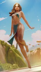 1girls 3d 3d_(artwork) andean_mountains bikini blizzard_entertainment day female female_only female_torso floating floating_hair fugtrup human human_only illari_(overwatch) illari_quispe_ruiz inca inca_female inca_mythology latina levitation looking_at_viewer metahuman nature nature_background outdoors overwatch overwatch_2 peruvian_female pinup powers questionable sole_female solo solo_female solo_focus south_american tagme