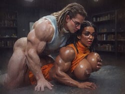 1boy 1boy1girl 1girls ai ai_generated ai_slop ambiguous_penetration aroused ass bending_forward black_female black_hair blond_hair blonde breast_squeeze breasts breasts_out brown_eyes dark-skinned_female doggy_style doggystyle dreadlocks enercell exposed_ass exposed_breasts female female_on_bottom glasses hetero hetero_sex heterosexual huge_breasts indoors interracial kneeling library lipstick long_hair male male/female male_on_female male_on_top miniskirt miniskirt_lift muscular muscular_female muscular_male neutral_expression nipples noirette oc open_mouth original_character pale-skinned_male pierced_nipples piercings pleated_skirt red_lipstick sex sex_from_behind shiny_body shiny_skin straight straight_hair straight_sex sweater sweater_lift sweater_vest turtleneck turtleneck_sweater vascular vest voluptuous voluptuous_female white_male