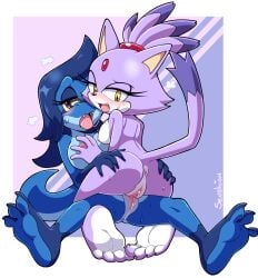 2026 2girls absurd_res anthro anthro_on_anthro anus areola big_areola big_breasts big_nipples blaze_the_cat blue_body bodily_fluids breasts butt cowgirl_position cowgirl_tribadism digital_media_(artwork) domestic_cat duo feet felid feline felis female female/female fur genital_fluids genitals hi_res lizard looking_at_viewer looking_back mammal multicolored_body multicolored_fur nipples nude purple_body purple_eyes purple_fur pussy_juice reptile scalie sega senshion sex simple_background soles sonic_the_hedgehog_(series) tribadism two_tone_body two_tone_fur vaginal vaginal_fluids vulva white_body white_fur yellow_eyes yuri