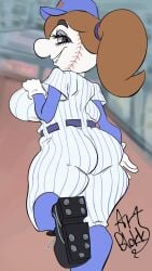 1girls 2d 2d_(artwork) anthro arm_by_side artblokk ass back back_view background baseball baseball_(sport) baseball_cap baseball_field baseball_stadium baseball_uniform behind behind_view belt big_ass big_breasts big_butt big_nose biting biting_lip biting_own_lip black_shoes blue_belt blue_hat blue_socks blurry_background breasts brown_hair bulbous_nose cap cleats colored colored_background curvaceous curved_eyebrows curves curvy curvy_body curvy_female curvy_figure curvy_hips eye_shadow eyebrows_visible_through_hair eyelashes eyeliner eyes eyes_half_closed eyes_half_open fanart female female_focus female_only fully_clothed gloves grey_eyes hair_ornament hairband hand_on_breast hand_on_chest hand_on_own_breast hand_on_own_chest hat image image_set iris knee_socks lip_bite lips long_eyelashes long_hair long_lashes looking_back looking_back_at_another looking_back_at_viewer markings mascot mascot_costume mascot_head mrs._met onesie ponytail posing posing_for_the_viewer public pupils round_nose seductive seductive_body seductive_eyes seductive_gaze seductive_look seductive_mouth seductive_pose seductive_smile shoes shoes_on shoulder_blades shoulders showing showing_ass showing_breasts showing_off showing_off_ass smile smiling_at_another smiling_at_viewer socks sport sports sports_uniform sportswear stadium stadium_background striped_clothing tagme tied_hair tight_clothes tight_clothing under_shirt underboob undershirt uniform upturned_eyes white_body white_gloves
