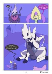 2026 absurd_res animal_genitalia animal_penis arceus armwear autofellatio balls bed big_penis black_balls black_body black_collar black_hooves black_penis clothing collar comic cresselia darkrai dialogue english_text equine_genitalia equine_penis eyelashes eyes_closed feral fishnet_armwear fishnet_clothing fur furniture generation_1_pokemon generation_4_pokemon genitals hair halo hi_res hooves horn huge_penis inside legendary_pokemon male masturbation mew_(pokemon) muzzzzz nintendo nude on_bed oral oral_masturbation page_number penile penile_masturbation penis pink_body pink_ears pokemon pokemon_(species) purple_sclera red_body size_difference smile speech_bubble text watermark white_body white_eyes white_fur white_hair white_horn yellow_body