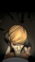 3d_animation animated blonde_female blonde_hair blowjob deepthroat green_eyes life_is_strange longer_than_10_seconds looking_at_viewer partially_clothed penis_in_mouth short_hair sound squatting tagme victoria_chase video