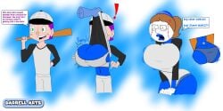 dyeacrysta huge_breasts mascot mrs._met thick_thighs transformation