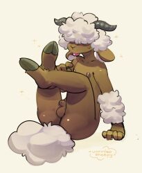 absurd_res anthro bovid caprine genitals hi_res male mammal nipples penis puffy_(untitledsheepy) sheep solo tongue untitledsheepy wool_hair