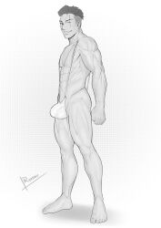 1boy abs balls_bulge ballsack banana_hammock bara bara_tiddies bara_tits barazoku barefoot beefy big_bulge big_dick_energy big_penis bigger_male broad_shoulders bulge defined_muscles earrings fade_(haircut) feet flaccid flaccid_bigger gay hairless half-dressed half_naked half_nude huge_cock hunk japanese_male larger_male looking_down male male_feet male_focus male_only mankini manly masculine_male muscles muscular muscular_male one_piece penis penis_bulge pirate post-timeskip reiner55 roronoa_zoro scar scar_across_eye scar_on_chest scar_on_face scars six_pack smile solo solo_focus solo_male tall_male taller_male yaoi