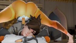 1girls 3d ass ass_focus blizzard_entertainment bodysuit british_female brown_hair european female female_focus female_only freckles heyonsfw jack-o_pose legs_apart light-skinned_female overwatch overwatch_2 round_ass round_butt short_hair solo solo_female solo_focus tight_clothing tomboy tracer tracer_(overwatch_2_suit)