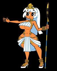 1girls animated animated_gif big_breasts black_eyes cleopatra_(metal_slug) cosplay cosplayer dark-skinned_female egyptian egyptian_clothes egyptian_female eyebrows_visible_through_hair female_only full_body gif hotwaii_girl_(minus8) large_breasts metal_slug_attack minus8 original raised_hand rings solo solo_female thick_thighs vivani white_hair