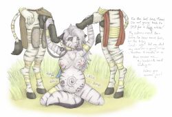 anthro areola balls bodily_fluids bottomwear breasts canid canid_demon canine clothed clothing cum cum_from_vagina cum_in_hair cum_in_vagina cum_inside cum_on_breasts cum_on_face cum_splatter cum_string demon dialogue ear_piercing ear_ring english_text equid equine female fetal_movement fur genital_fluids genitals group hair half-erect hand_on_penis handjob hellaverse hellhound helluva_boss hi_res holding_penis hooves leaking_cum loincloth loona_(helluva_boss) male male/female mammal markings meowmere mythological_canine mythological_creature mythology narrowed_eyes navel nipple_piercing nipple_ring nipples nude outdoor_nudity outside penile penis piercing plant pregnant pregnant_anthro pregnant_female red_sclera ring_piercing sex sitting spread_legs spreading standing tail text tongue tongue_out tribal tribal_markings trio white_body white_fur zebra