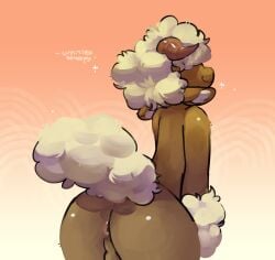 absurd_res anthro anus ass_up bovid caprine hi_res male mammal puffy_(untitledsheepy) sheep solo standing untitledsheepy wool_hair