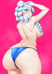 1girls ass ass_focus big_ass big_breasts big_butt braided_hair braided_ponytail breasts fat_ass female female_focus female_only huge_ass large_ass large_breasts light-skinned_female light_skin looking_at_viewer looking_back lulu-chan92 rwby solo solo_female solo_focus weiss_schnee