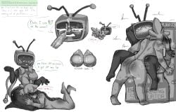1boy1girl antennae arcade_machine berryvision blushing boobs bowtie breasts captioned clanker cleaning cleaning_face cock complaining cum_on_face dandy's_world dandys_world dick english_text facial_ejaculation funny hetero_sex howtobeweird lap_pillow laying_on_lap leaning_against_object leaning_on_object microphone missionary_position naked_female naked_male open_mouth request roblox scarf sex speech_bubble sprout_(dandy's_world) squishy squishy_thighs standing_missionary sweat tail text thick_thighs thigh_squish thighs tv_head vee_(dandy's_world)
