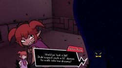 1boy 1boy1girl 1female 1girls beebz cum cum_in_pussy cum_inside cumming demon demon_girl demon_turf dialogue dialogue_box ejaculation erection female flat_chest hi_res longer_than_one_minute nipples rape raped_female red_hair ripped_clothing ripped_pants shinodage smaller_female sound tagme teeth vaginal_penetration video video_game_character video_games voice voice_acted young younger_female