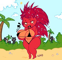 1girls areolae barely_clothed barely_contained beach big_breasts big_hips female flaky_(htf) furry happy_tree_friends large_breasts outdoors outside thick_thighs unitedstateskid_(artist)