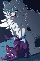 absurd_res ambiguous_penetration anthro anthro_on_feral anthro_penetrating anthro_penetrating_feral ass_up bestiality blue_eyes blush bodily_fluids butt canid canine cloudeon domestic_cat drooling duo felid feline felis female female_penetrated feral feral_penetrated heart_eyes heart_symbol hi_res larger_anthro larger_male looking_pleasured luna_(sailor_moon) male male/female male_penetrating male_penetrating_female mammal penetration penile penile_penetration sailor_moon_(series) saliva sex size_difference smaller_female smaller_penetrated tail tongue tongue_out