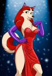 1girls adult adult_female ai_generated anthro anthrofied balto_(series) beautiful breasts brown_nose canid canine canis clothed clothing cosplay deviantart digital_art dog dog_girl domestic_dog dress ears elbow_gloves fanart female furry gloves hand_on_hip husky hussarzwei jenna_(balto) jessica_rabbit jessica_rabbit_(cosplay) long_gloves long_hair looking_at_viewer mature_female milf mother nordic_sled_dog novelai open_mouth open_smile opera_gloves orange_eyes red_body red_fur red_hair sexy siberian_husky small_breasts smile smiling smiling_at_viewer sparkling_dress standing tail two-tone_body two-tone_fur two-tone_tail universal_pictures universal_studios white_fur who_framed_roger_rabbit