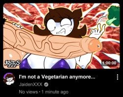 1girls 2d broccoli brown_hair female foreskin huge_penis intact jaiden_(jaiden_animations) jaiden_animations jaiden_dittfach koituskazam light-skinned_male male partially_retracted_foreskin png skin_color_change tagme uncircumcised uncut veiny_penis white_penis youtube youtube_thumbnail youtuber