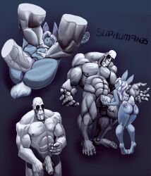 animal_hands anus ass breasts darkness demon_boy feet furry giant highres huge_breasts huge_penis muscular original penis pussy rape rough_sex sex suphuman35