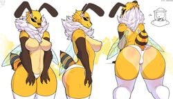 1girls abdomen absurd_res antennae anthro arthropod arthropod_abdomen arthropod_humanoid ass bee big_ass big_breasts big_butt big_pussy black_sclera breasts bug butt cameltoe claweddrip claws cleary_can_stand_45cm_of_pure_cock cute doubleclawed featureless_breasts female flower flower_in_hair fluff fluffy funny funny_face fur hi_res hips huge_ass huge_butt insect large_ass large_breasts large_butt long_socks looking_at_viewer looking_back multiple_poses navel neck_tuft no_nipples panties panty_bulge pantyshot presenting presenting_hindquarters rear_view side_view simple_background snifffffffffff stinger stockings surprised thick thick_ass thick_thighs thighs topless watermark white_panties wide_hips winged wings