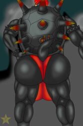 2021 absurd_res anthro anthro_only ass balls balls_expansion bara barazoku big_balls big_butt black_body bowser bowser's_fury bubble_butt clothing digital_media_(artwork) expansion fury_bowser genital_expansion genitals growth hi_res huge_balls huge_butt hyper hyper_balls hyper_genitalia koopa kris_the_shapeshifting_derg looking_at_viewer looking_back male male_only mario_(series) muscular muscular_anthro muscular_male nintendo nude scalie simple_background solo super_mario_3d_world thick_thighs thong underwear video_games