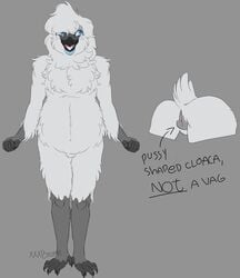 absurd_res animal_genitalia anthro anthro_only avian bird body_art chicken cloaca female fluffy galliform gallus_(genus) genitals hi_res phasianid silkie_chicken solo solo_focus xxxbiteme